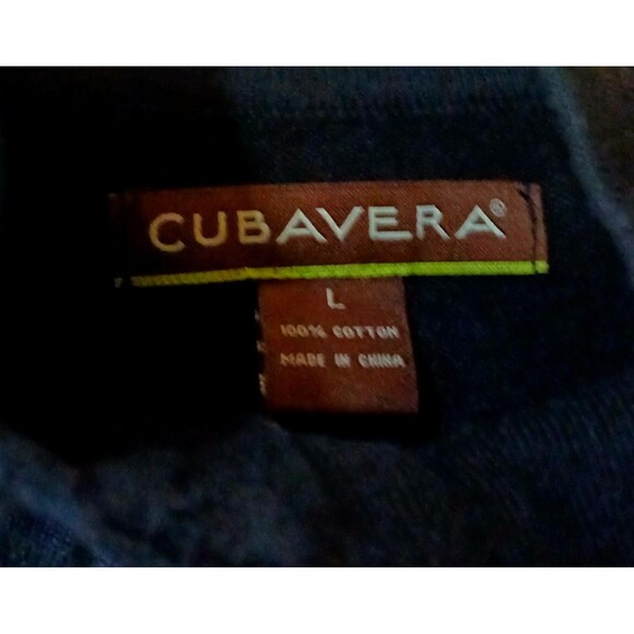 Cubavera Black Full Zip Knit Sweater L Cotton Minimalist Old Money EUC - Picture 7 of 7